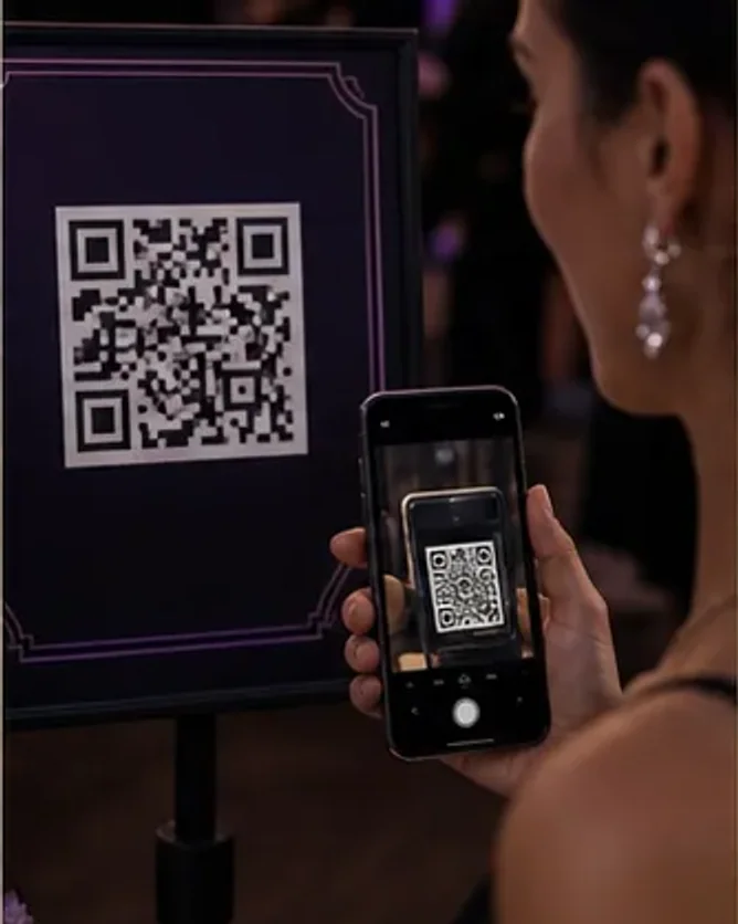 Guest scans QR code